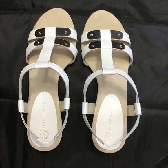 anne klein white sandals